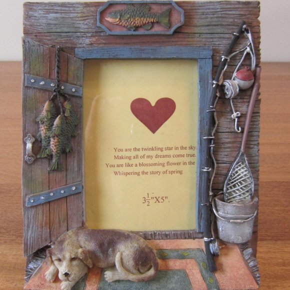 Fishing cabin retreat picture frame-fishing + Dog Lover’s angel mug, pet love - Picture 4 of 10